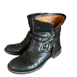 Stylish Black Leather Ankle Booties